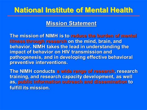 nimh mission statement.